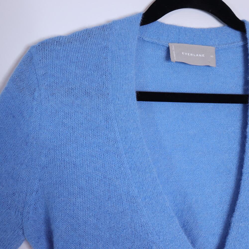 EVERLANE Alpaca Wrap Sweater Heritage Blue Long Sleeve Women's XS - Picture 8 of 10
